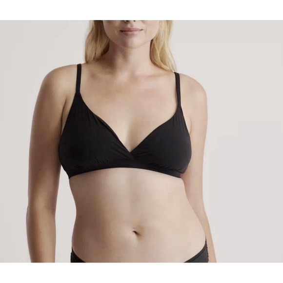 Quince Other - Quince Second Skin Crossover Bralette 2 Pack Black Womens Small NWOT Wireless
